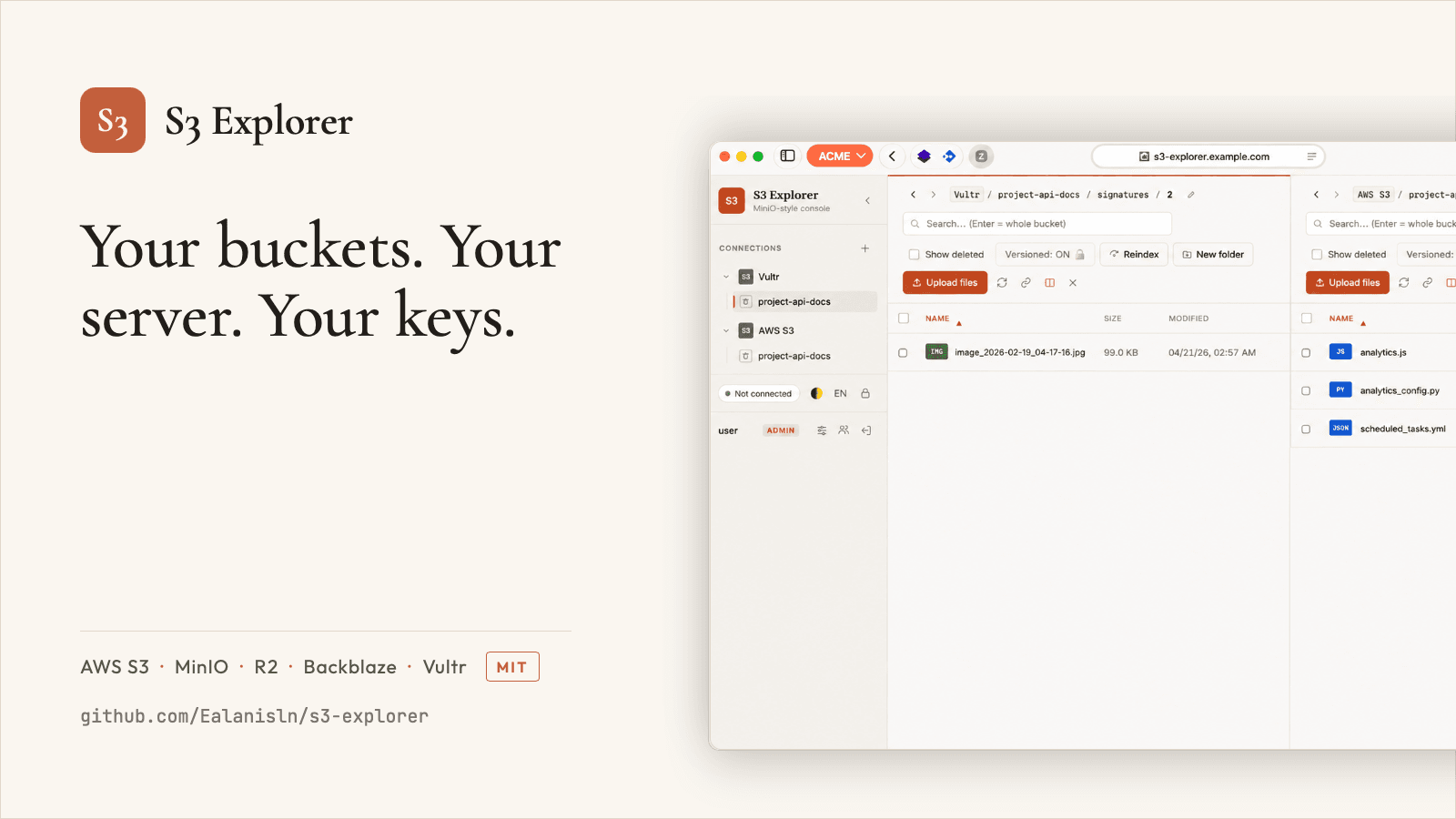 S3 Explorer: una consola self-hosted para cualquier storage